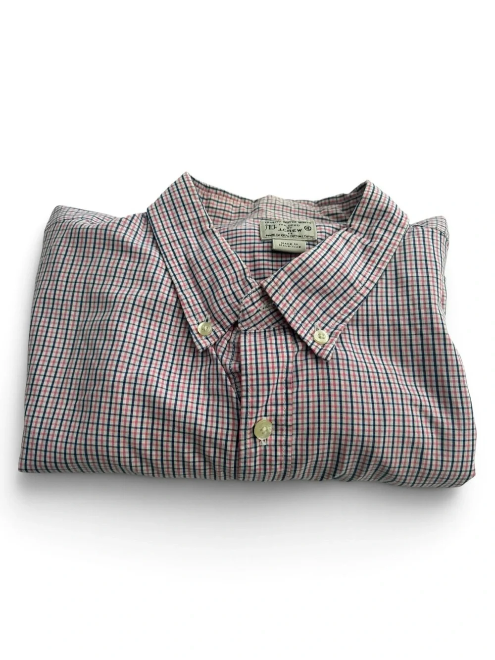 J. Crew Men's Long-Sleeve Button-Down Shirt in Gray Mini-Check